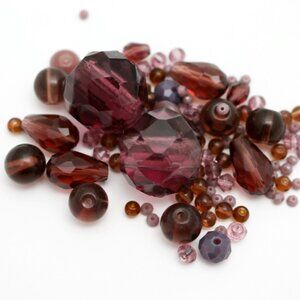 Shades of Purple Czech Glass & Crystal Bead Mix - BEADLOT37